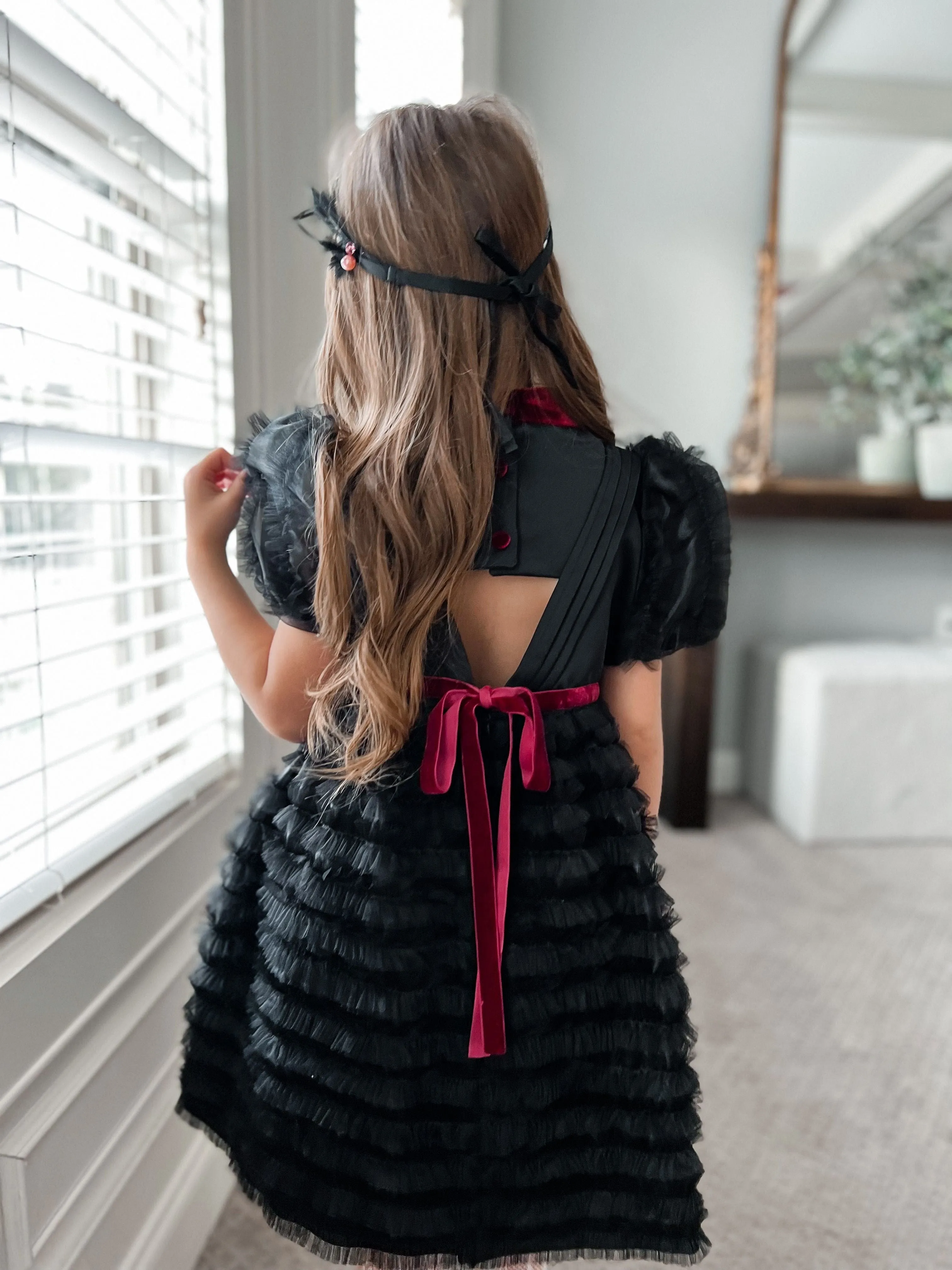 Kylie Black Tulle and Organza Dress