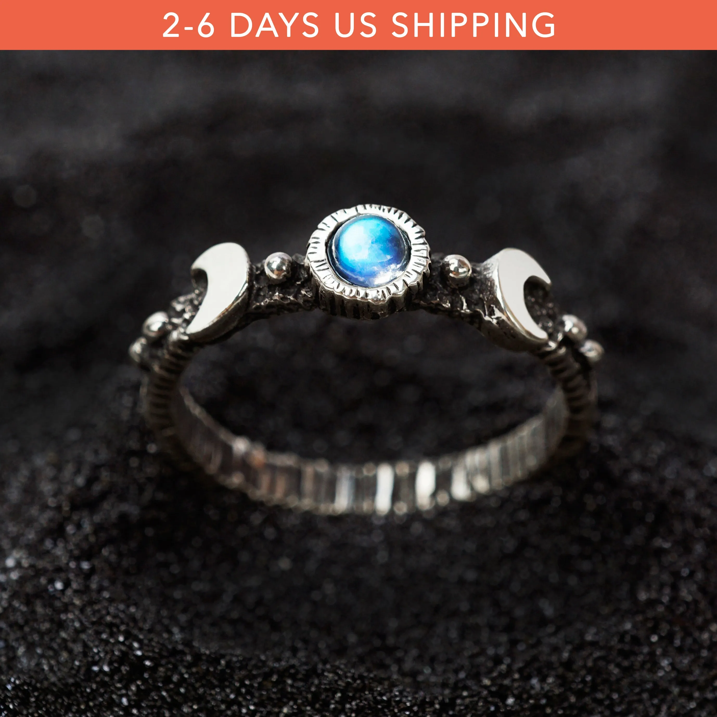 LALUNA | Moonstone silver ring | ready to ship /US