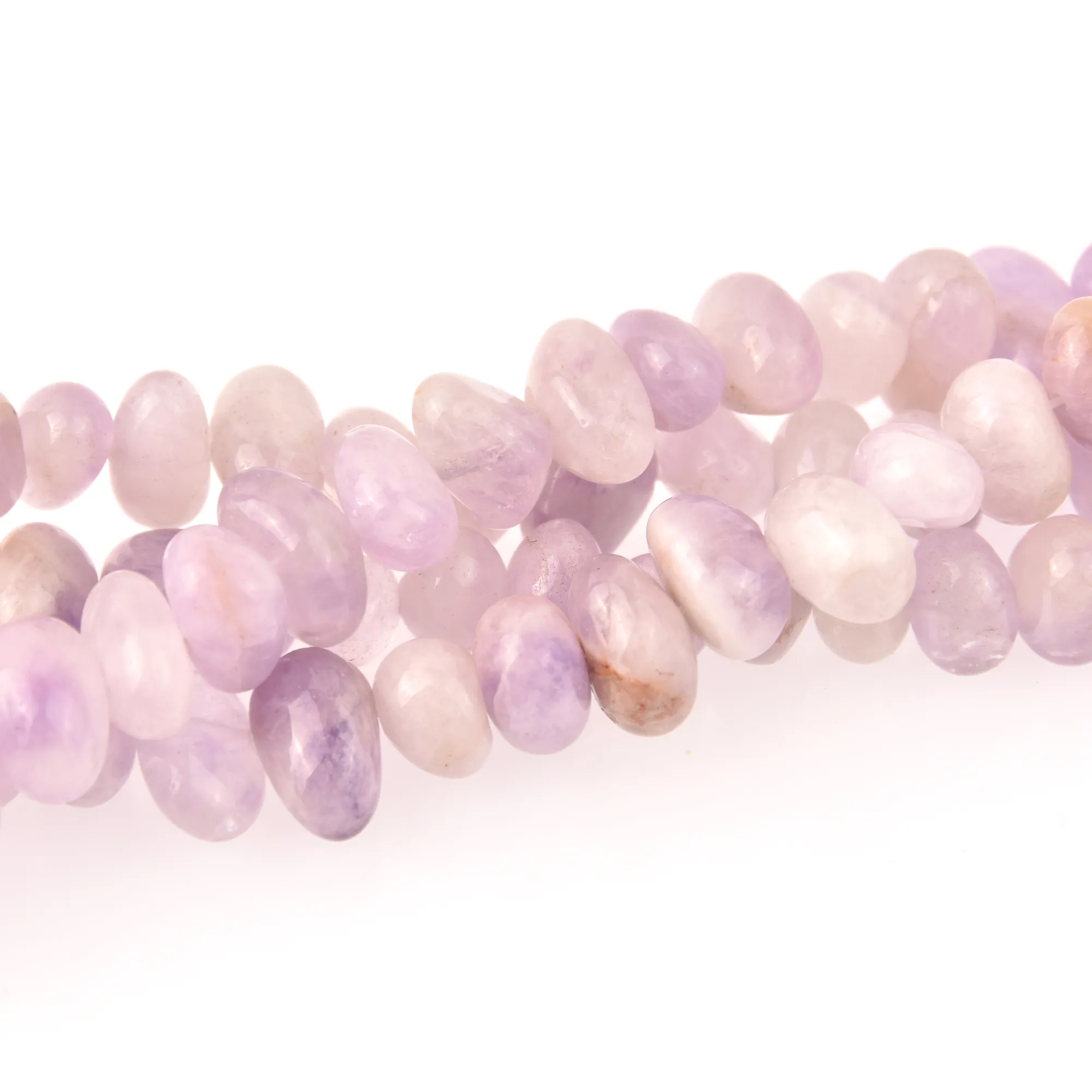 Lavender Quartz Pebble Cut Half Strand, Purple Gemstone Beads approx 12x8mm, 8 long gem0817