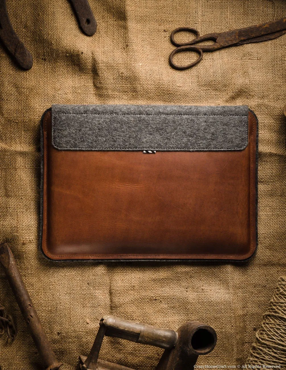 Leather MacBook Pro/Air sleeve, case | Classic Brown