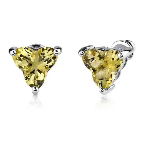 Lemon Quartz 6.75 Carats Pendant Earrings Set in Sterling Silver