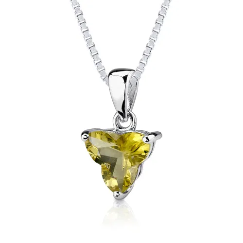 Lemon Quartz 6.75 Carats Pendant Earrings Set in Sterling Silver