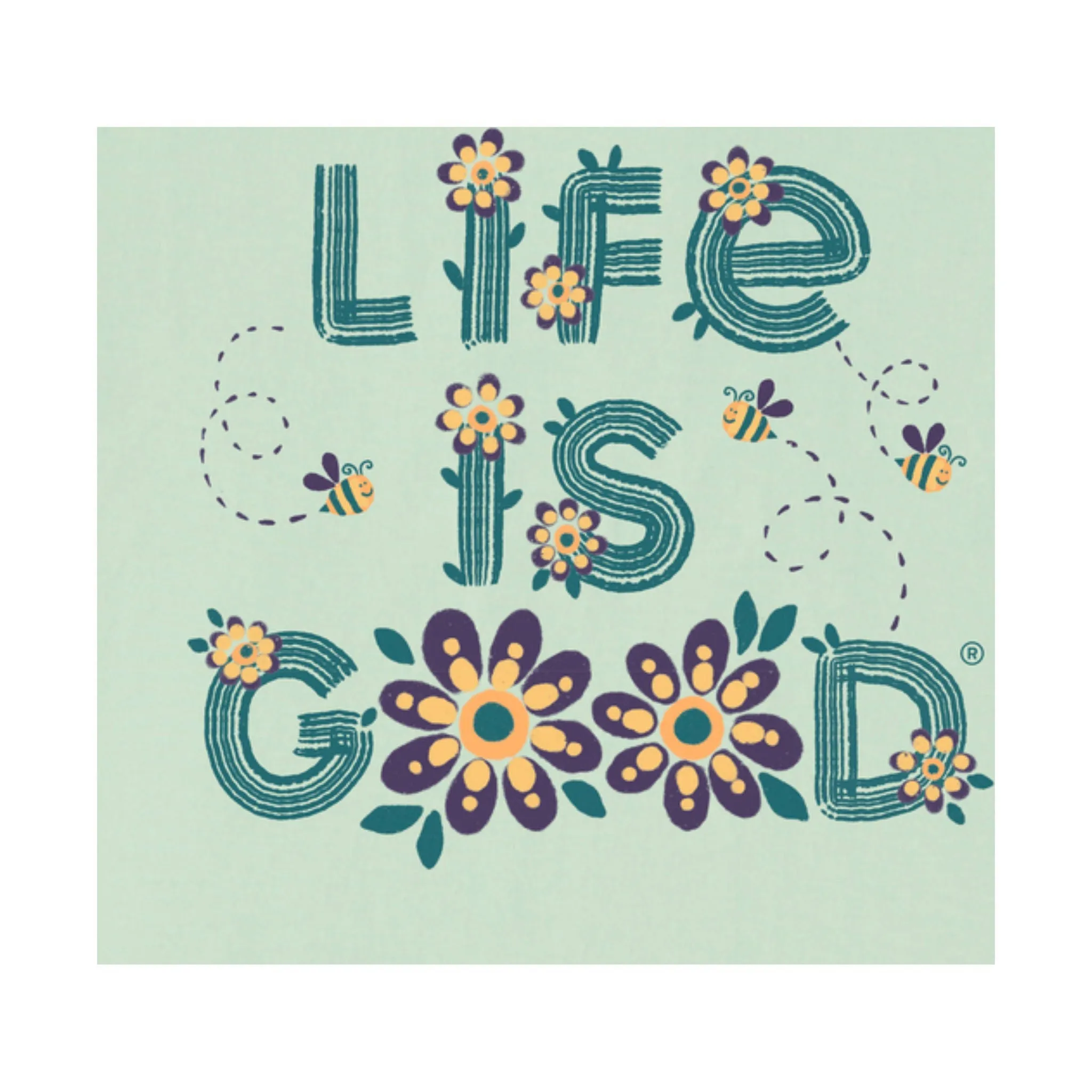 Life Is Good Women's Daisy Bees Crusher Lite Tee - Sage Green