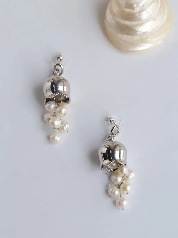 Lily of the valley pearl earrings