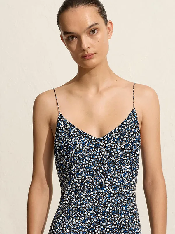 Low Back Slip Dress in Forget me not