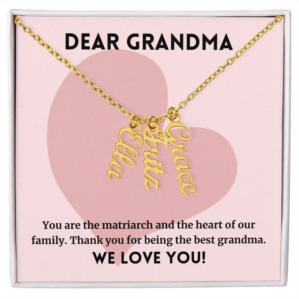 Matriarch Of The Family, To Grandma Gift, Custom Multi Grandchildren Name Necklace