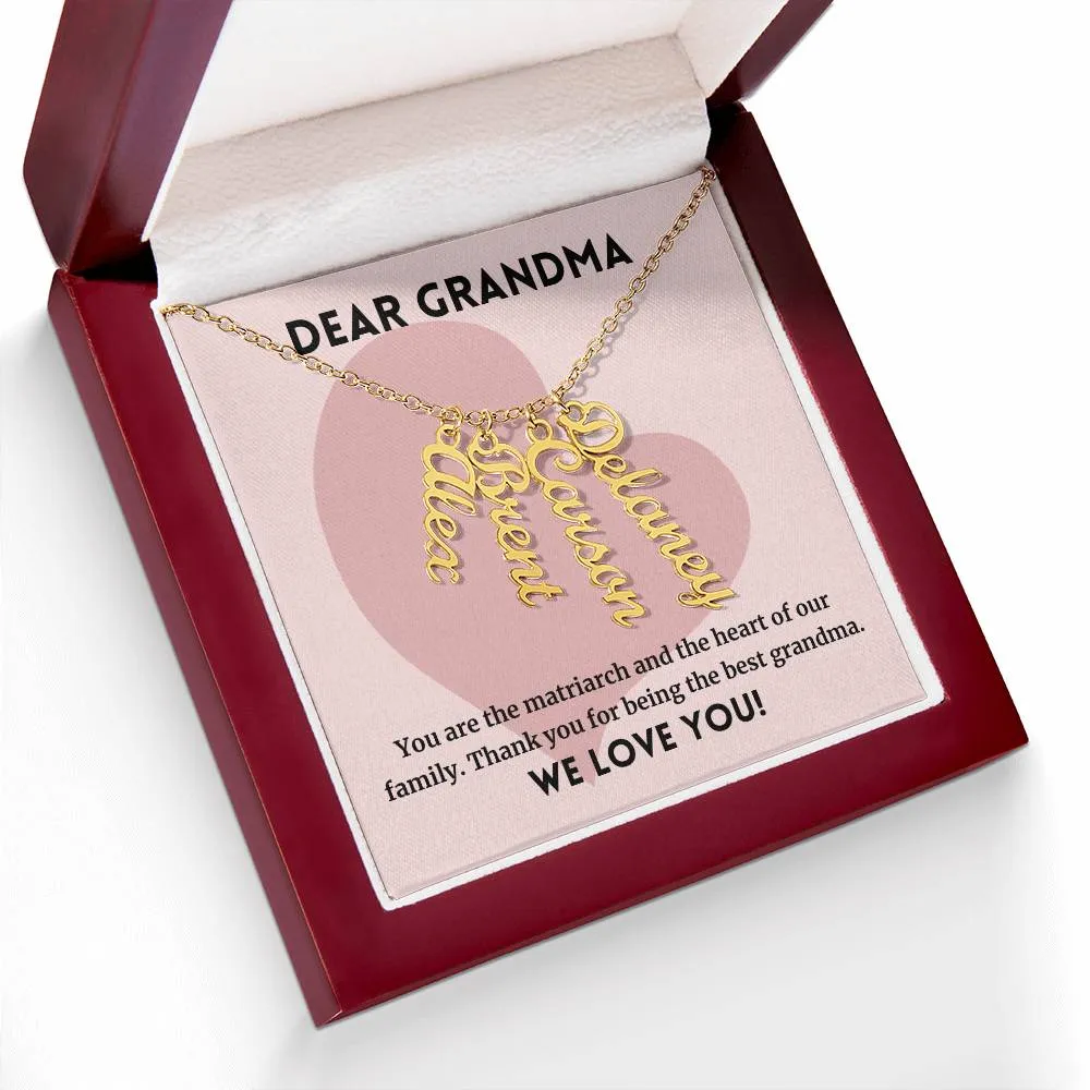 Matriarch Of The Family, To Grandma Gift, Custom Multi Grandchildren Name Necklace