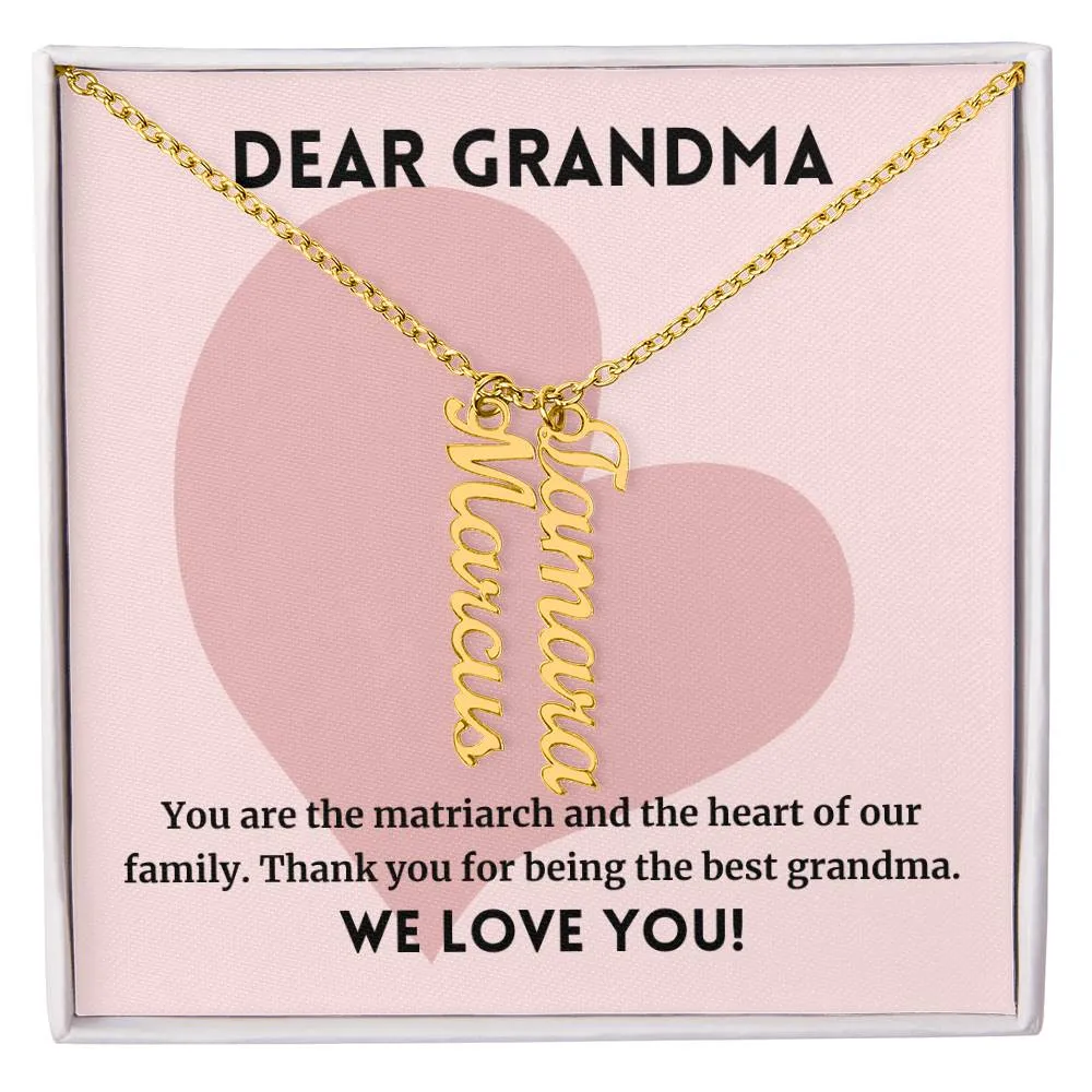 Matriarch Of The Family, To Grandma Gift, Custom Multi Grandchildren Name Necklace