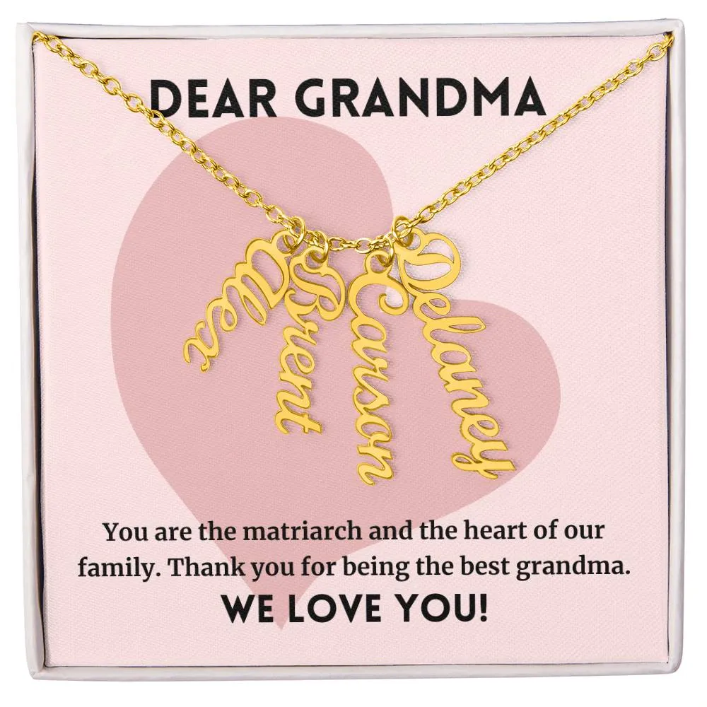 Matriarch Of The Family, To Grandma Gift, Custom Multi Grandchildren Name Necklace