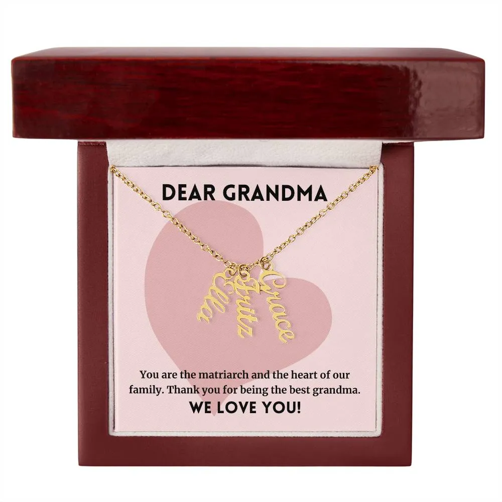 Matriarch Of The Family, To Grandma Gift, Custom Multi Grandchildren Name Necklace