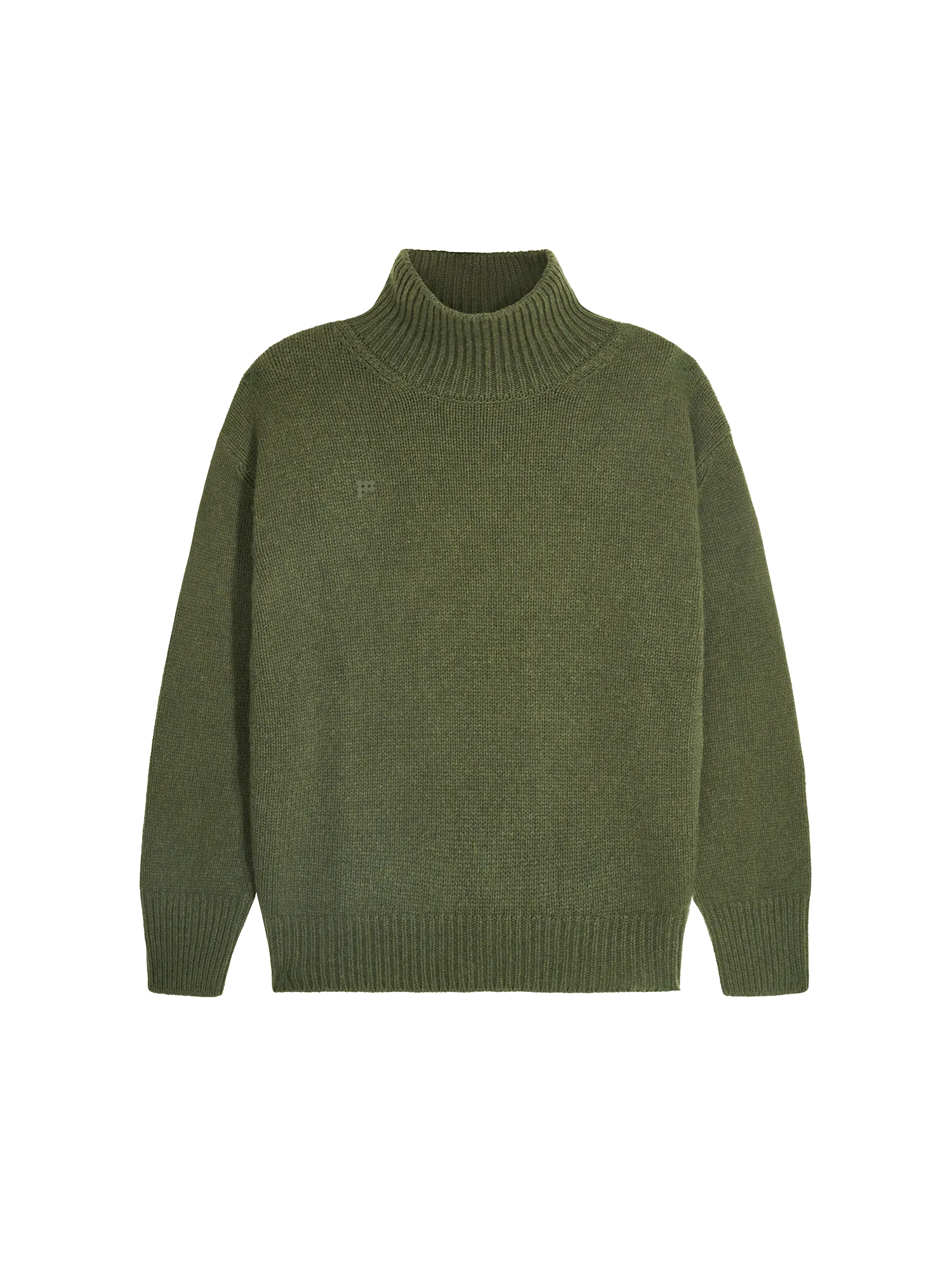 Men's Recycled Cashmere Turtleneck Sweater—rosemary green