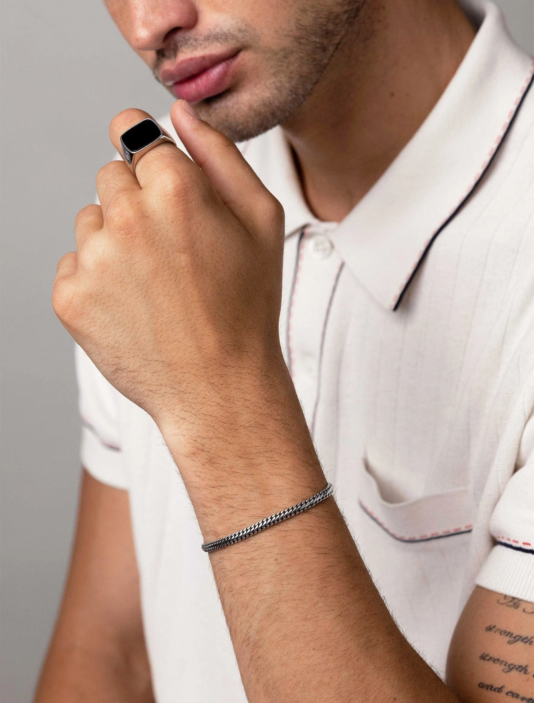 Men's Sterling Silver 4mm Chain Bracelet