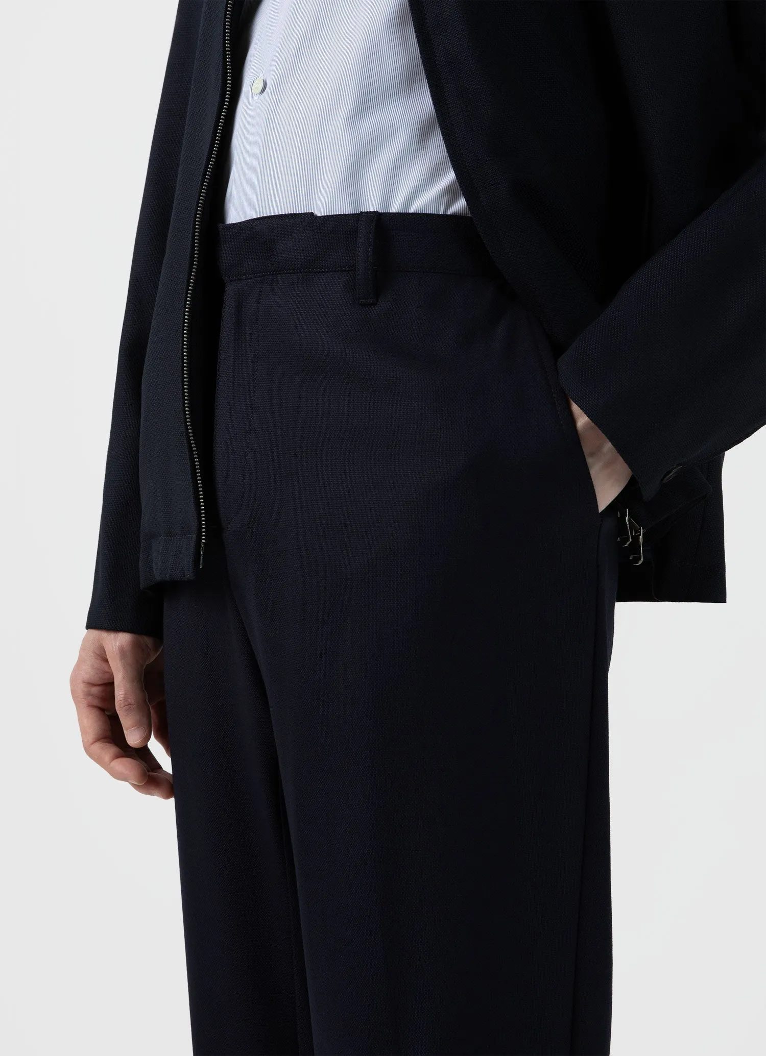 Men's Travel Wool Trouser in Navy