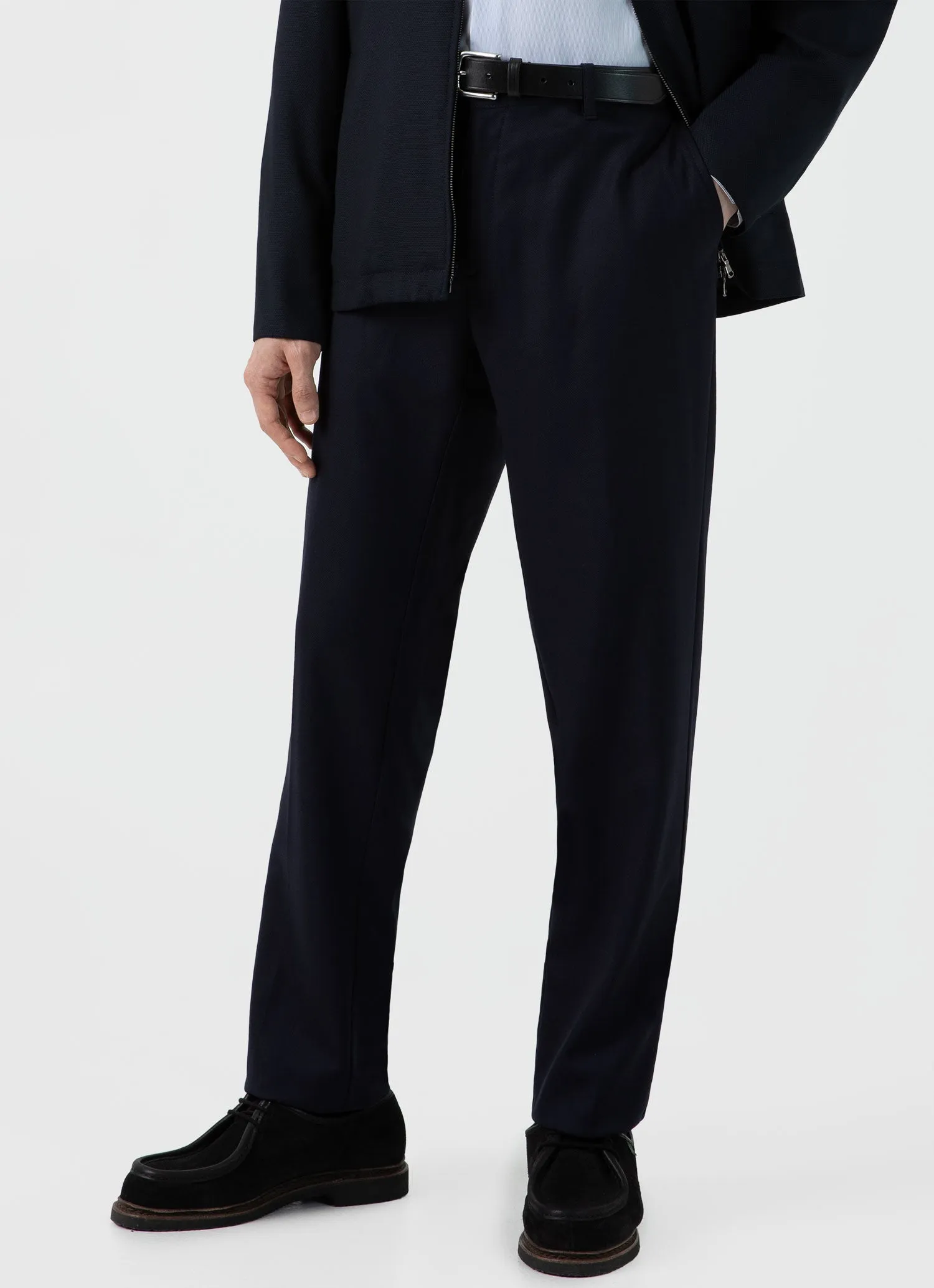 Men's Travel Wool Trouser in Navy