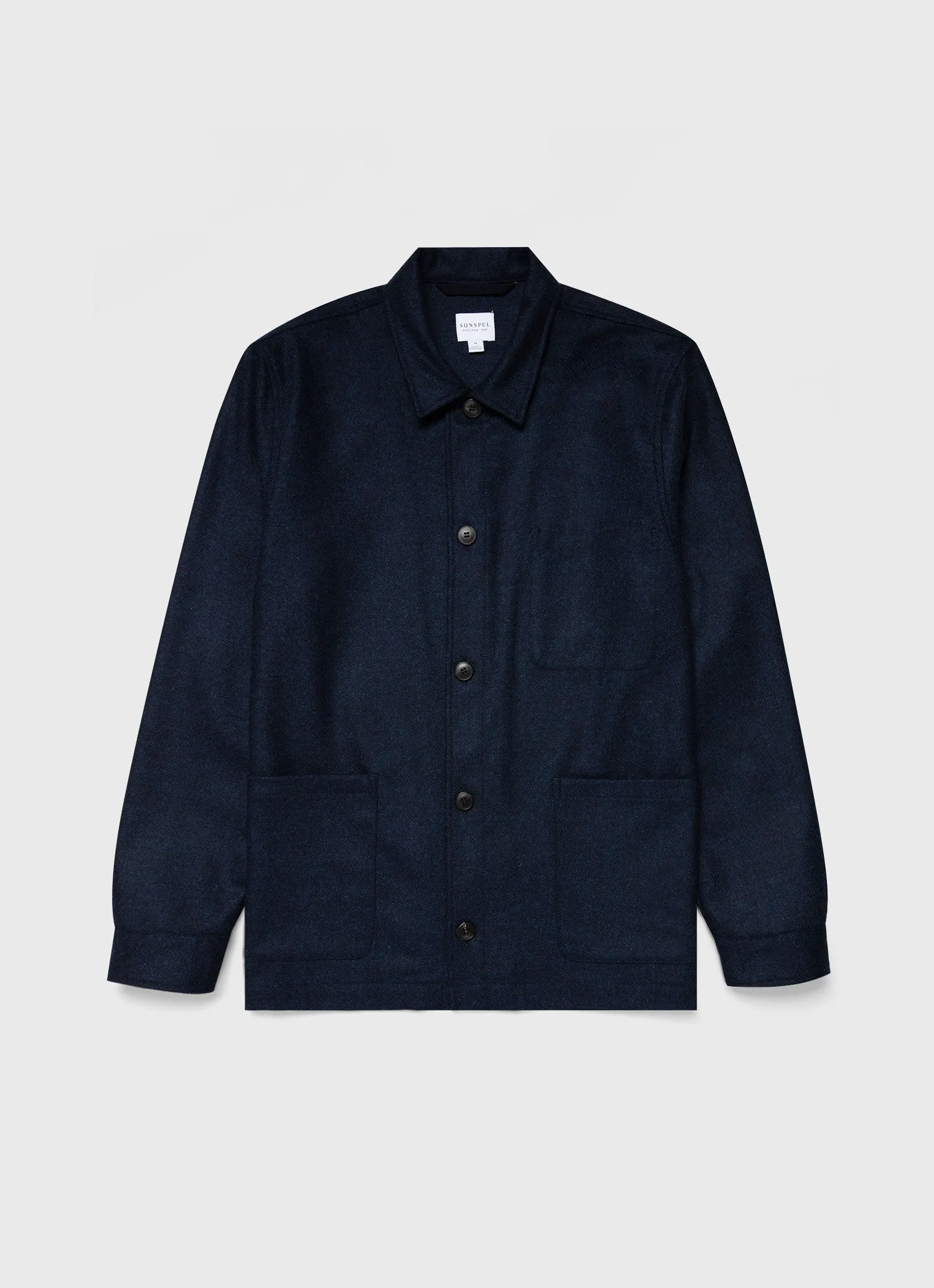 Men's Wool Twin Pocket Jacket in Light Navy Melange