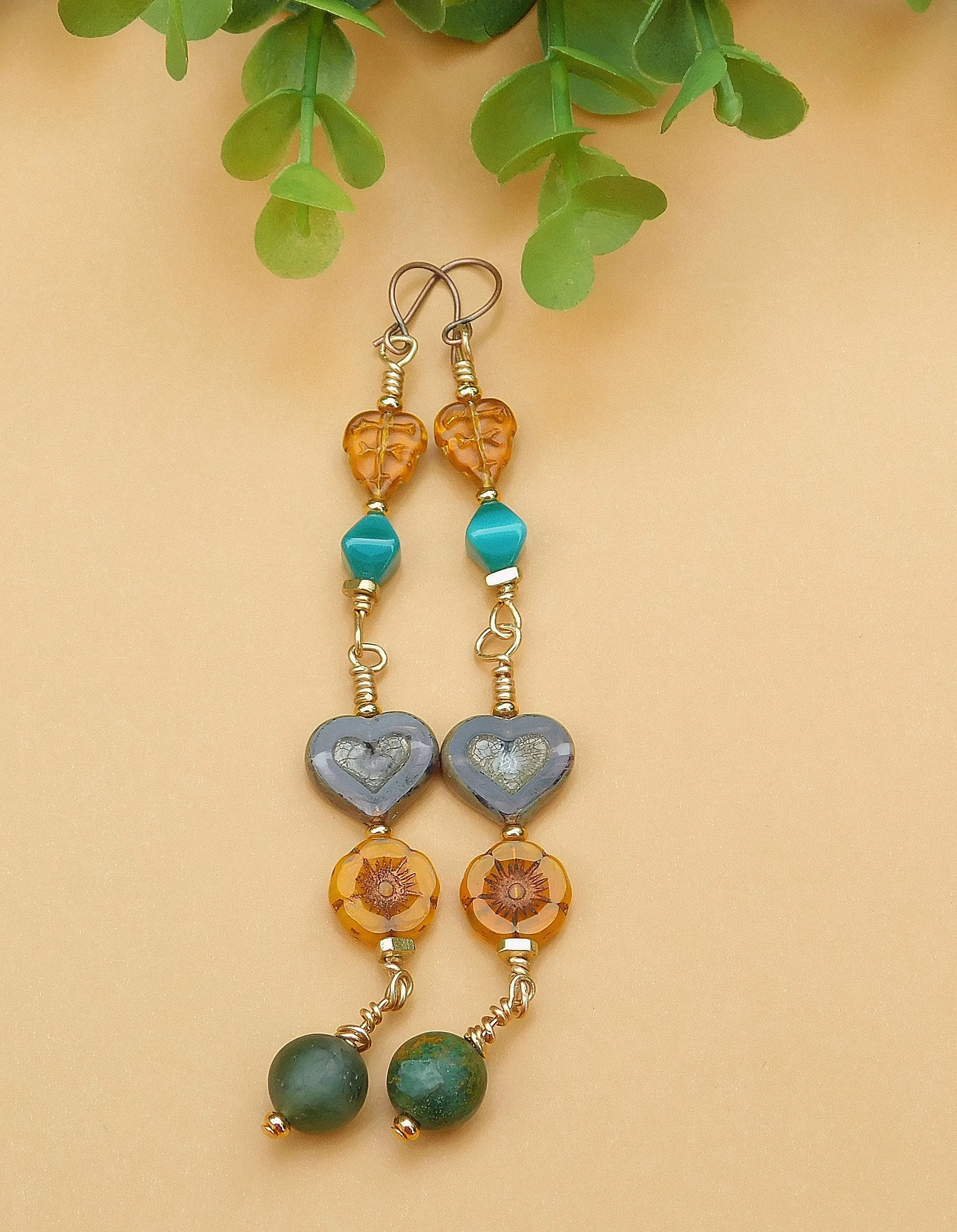 Mixed Czech Boho Dangling Earring