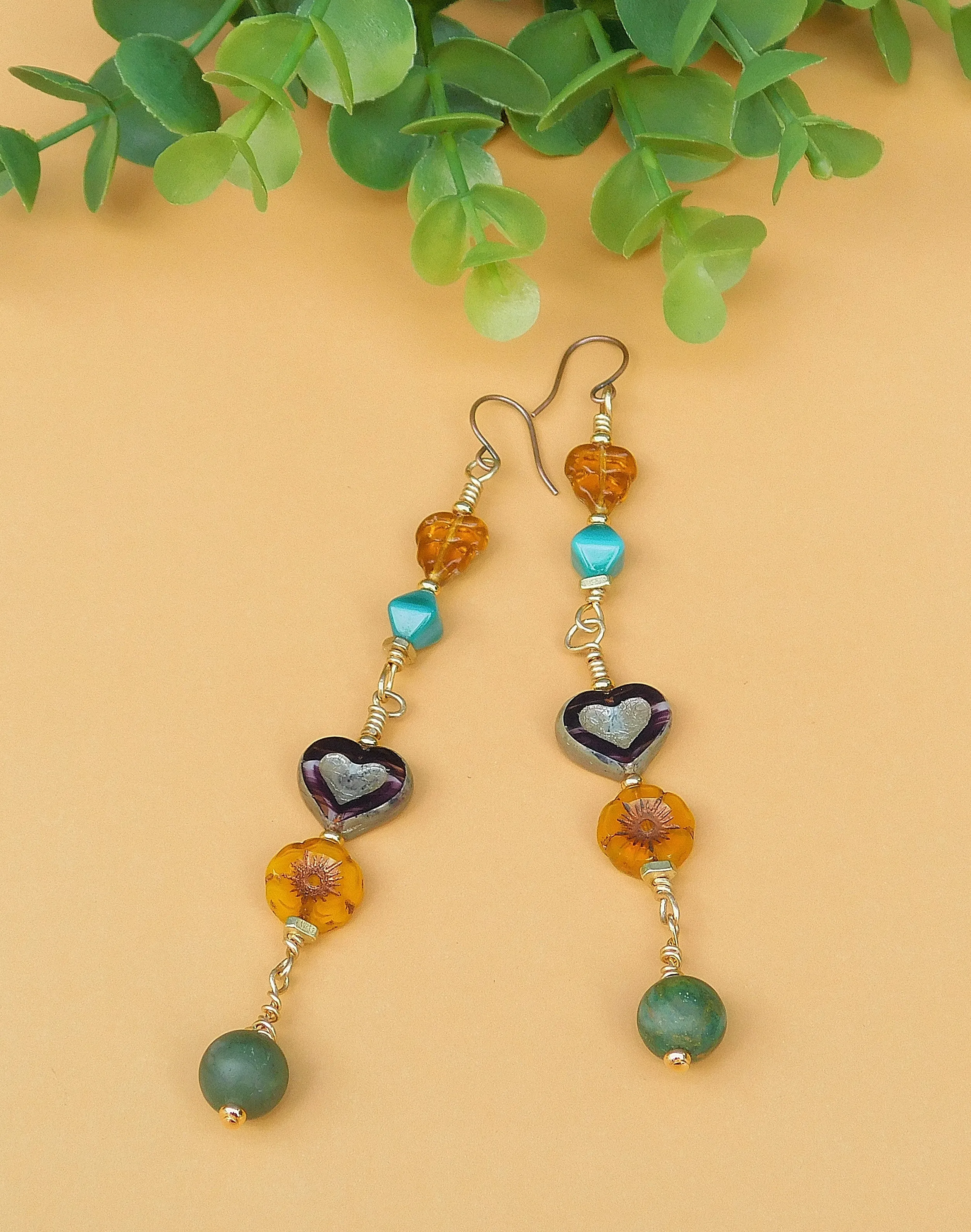 Mixed Czech Boho Dangling Earring