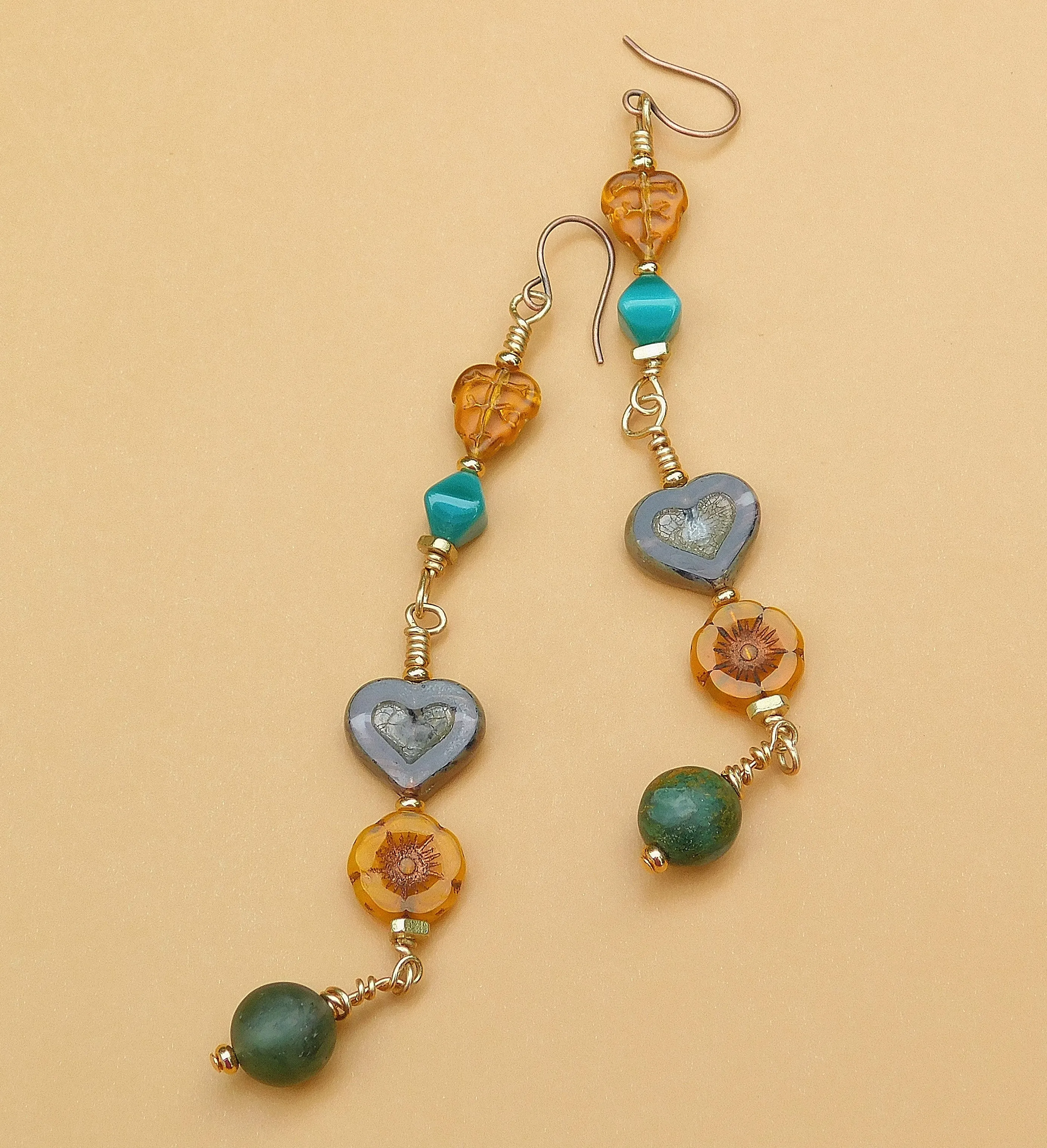 Mixed Czech Boho Dangling Earring