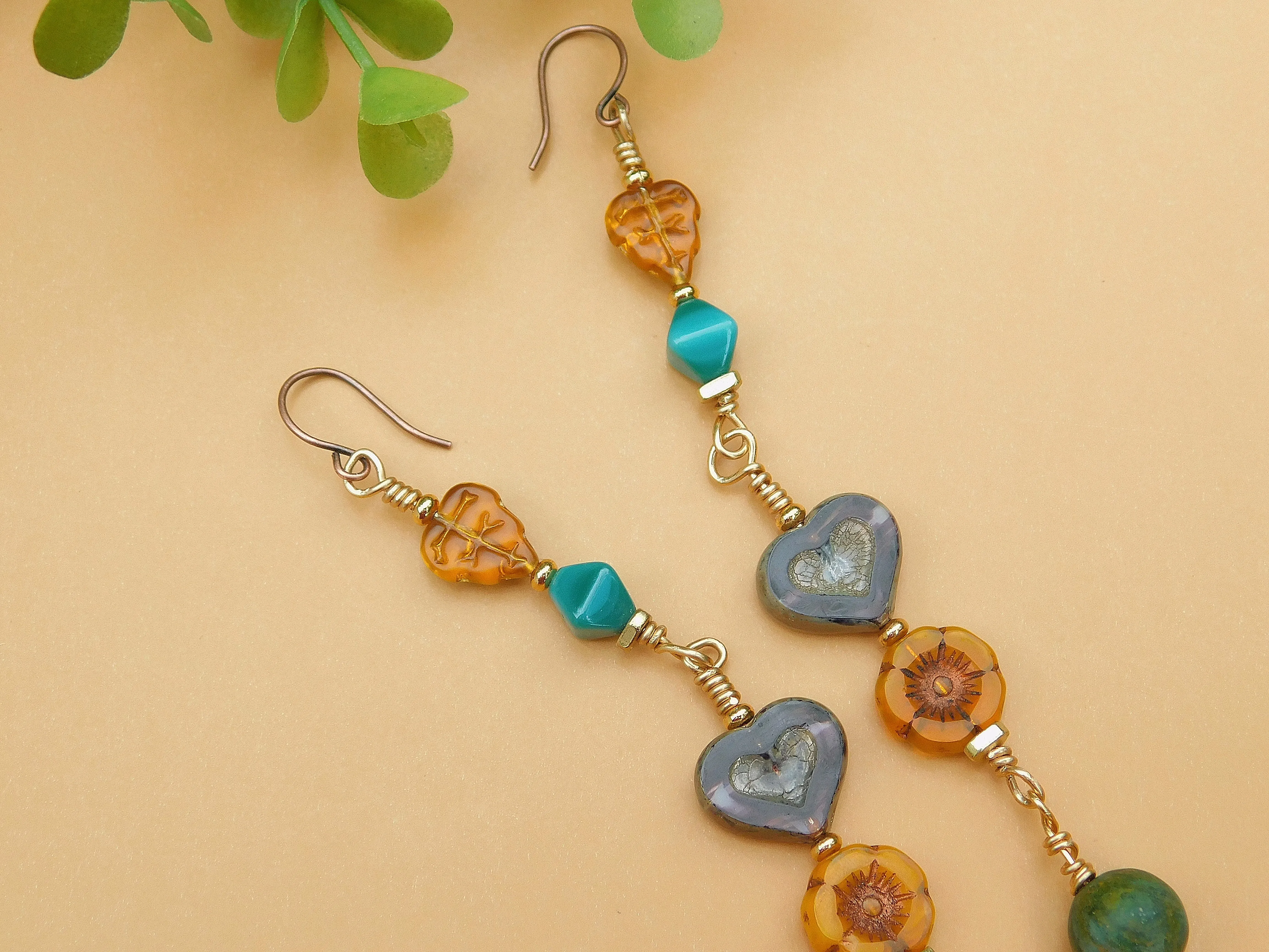 Mixed Czech Boho Dangling Earring