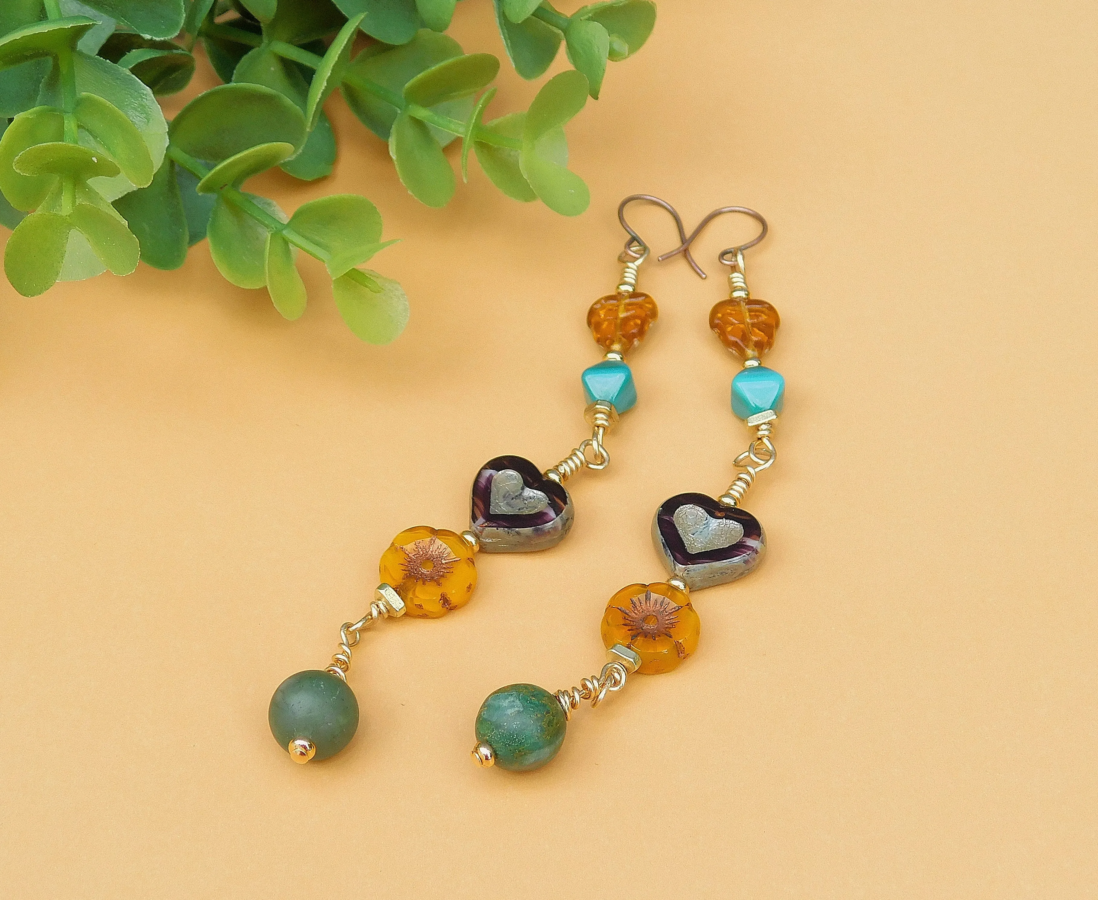 Mixed Czech Boho Dangling Earring