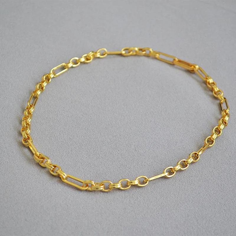 Modern Interlocking Gold Chain Necklace