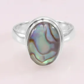 Mother of Pearl Ring 925 Sterling Silver Ring, Pearl Gemstone Ring, Mother Pearl Ring, Oval Pearl Ring