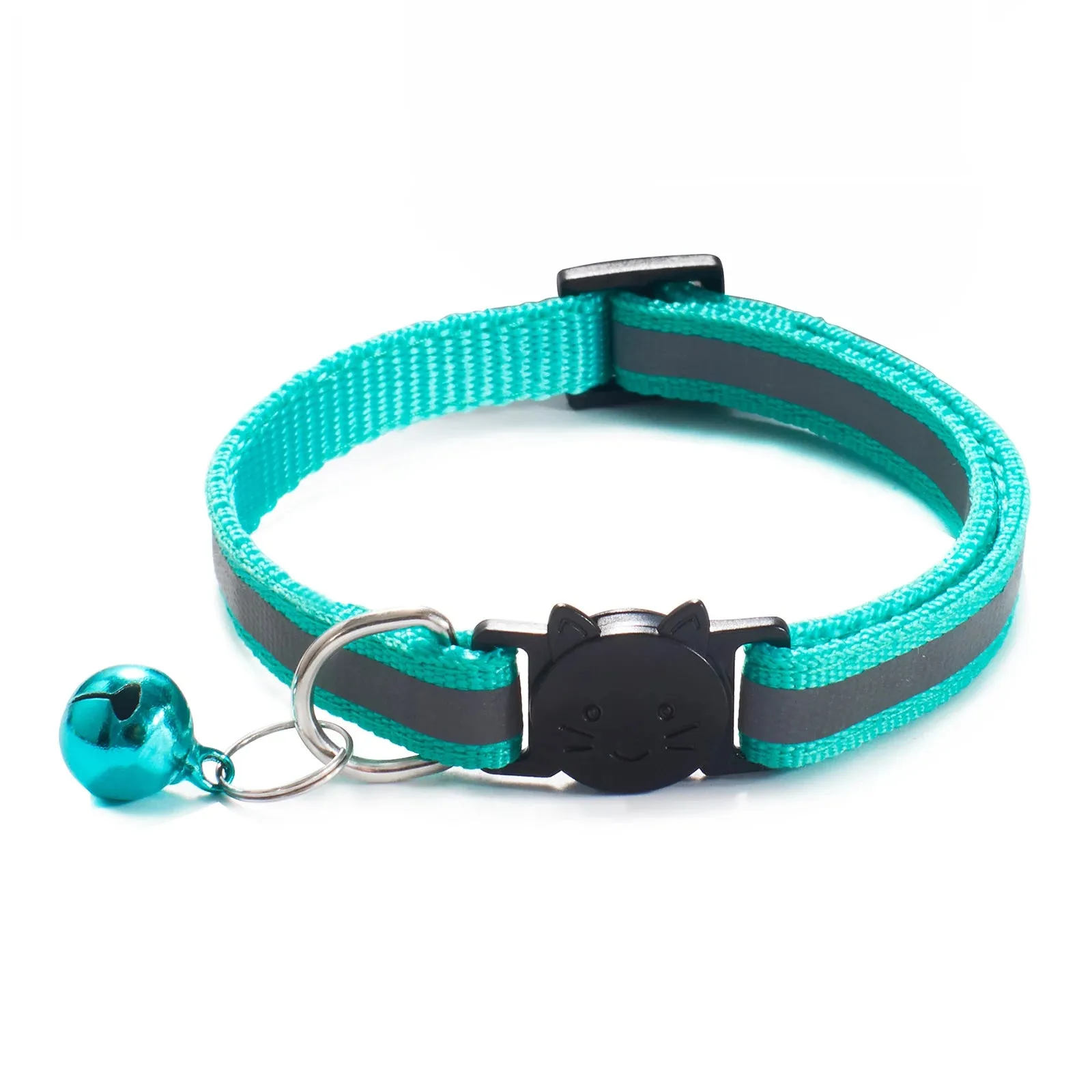 New Colors Reflective Breakaway Cat Collar Neck Ring Necklace Bell Pet Products Safety Elastic Adjustable With Soft Material 1PC