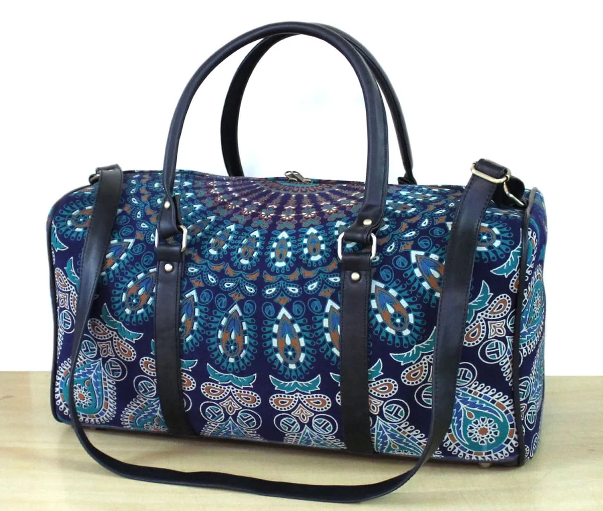 New Handmade Duffle Sports Gym Bag Unisex Man Aad Woman Travel Bags Cotton Fabric Mandala Handbags Throw