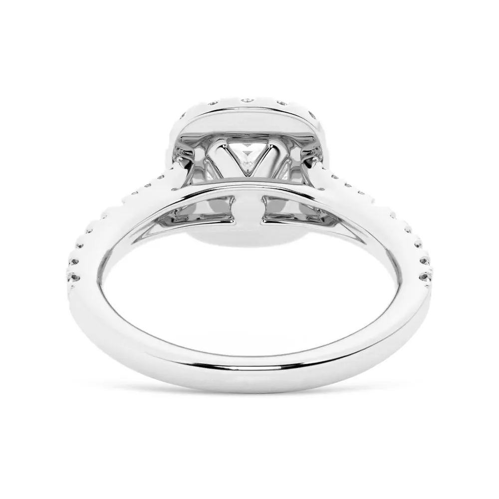 NEW Princess Cut Split-Shank Moissanite Halo Engagement Ring