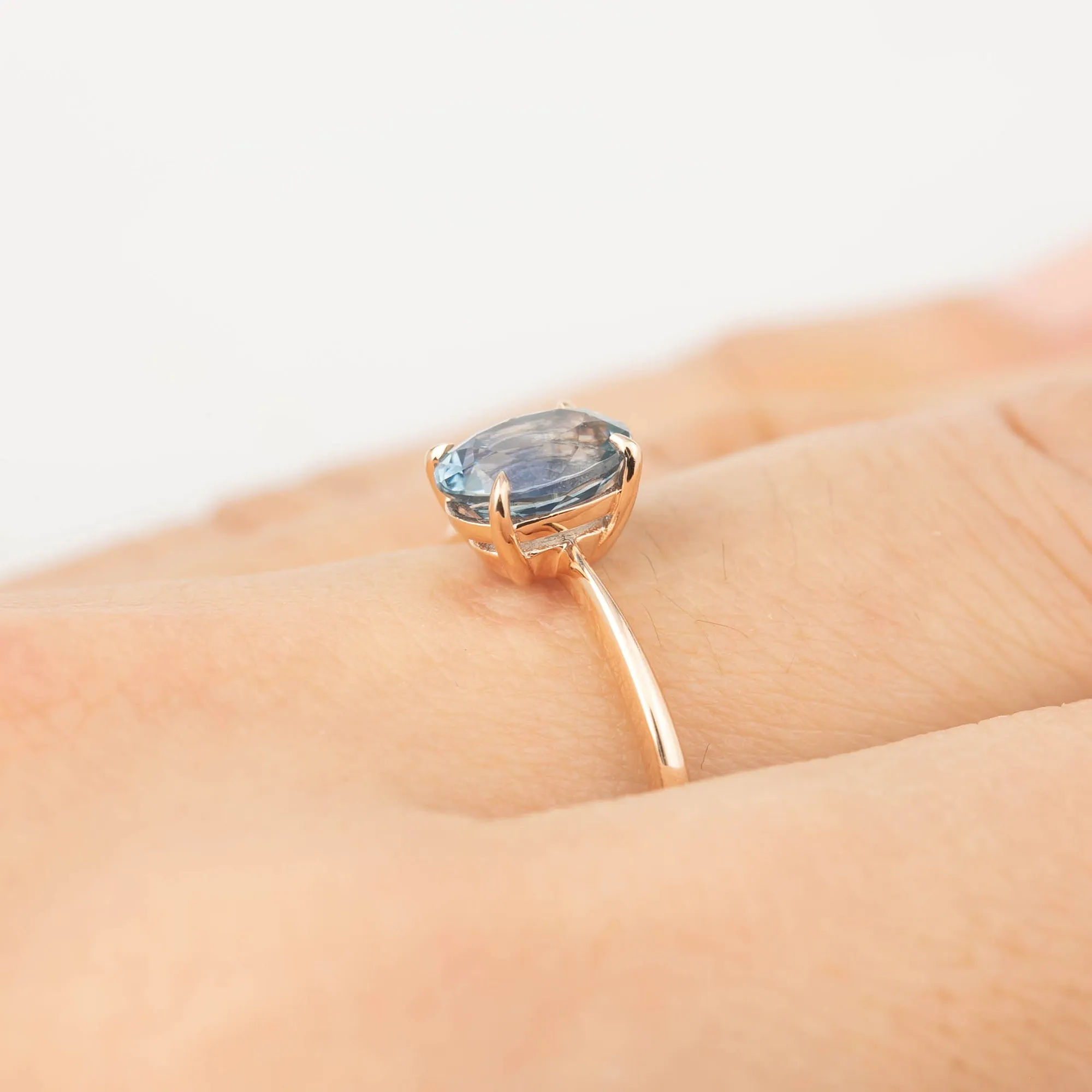 Nina Ring - GIA Certified 1.4ct Blue MontanaSapphire, 14k Rose Gold (One of a kind)