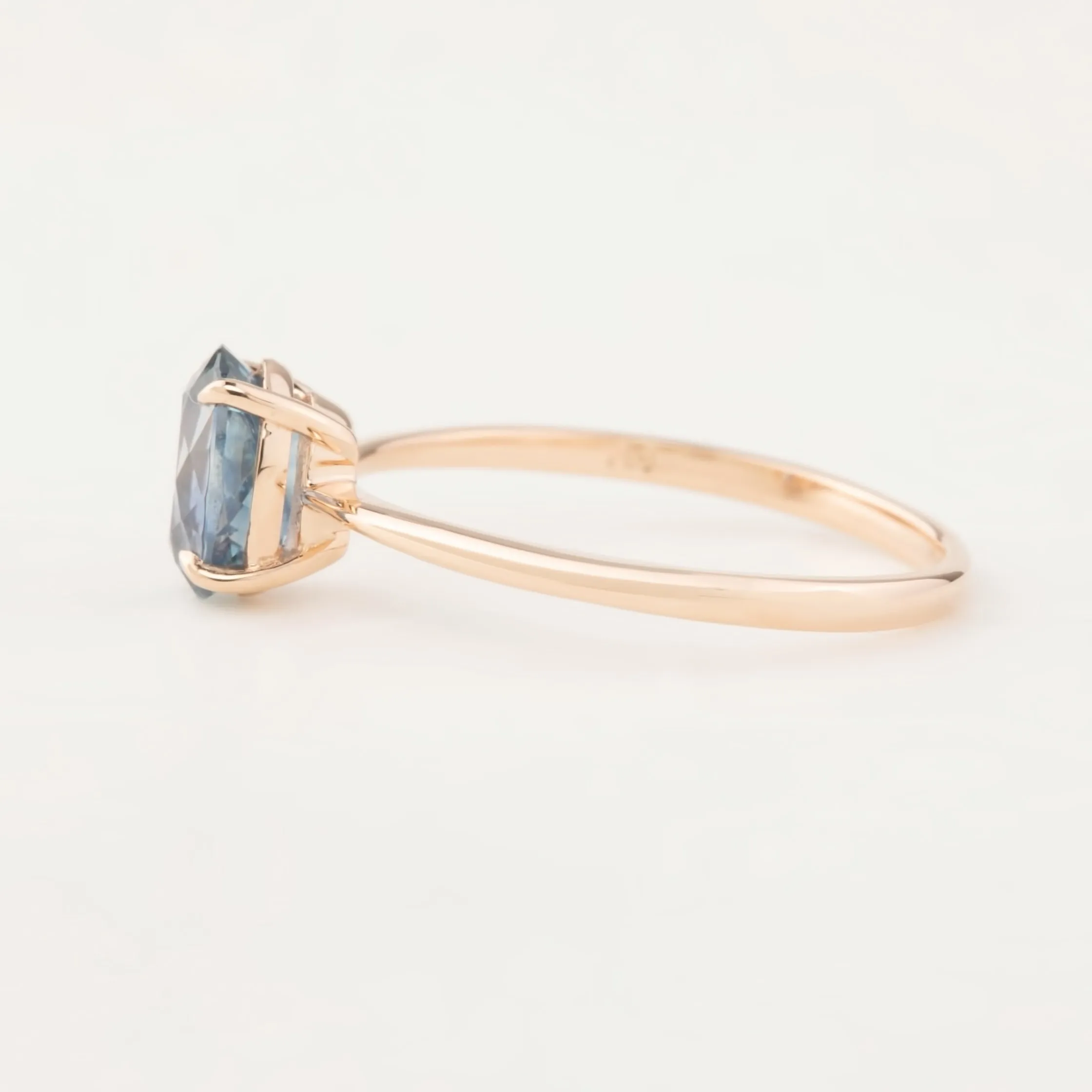 Nina Ring - GIA Certified 1.4ct Blue MontanaSapphire, 14k Rose Gold (One of a kind)