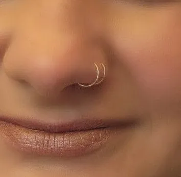 Nose Ring Double Endless Dot Twist - Choose Your Metal, Choose Your Size