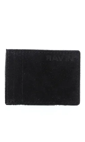 O174864 Solid Nubuck Black Cards Holder