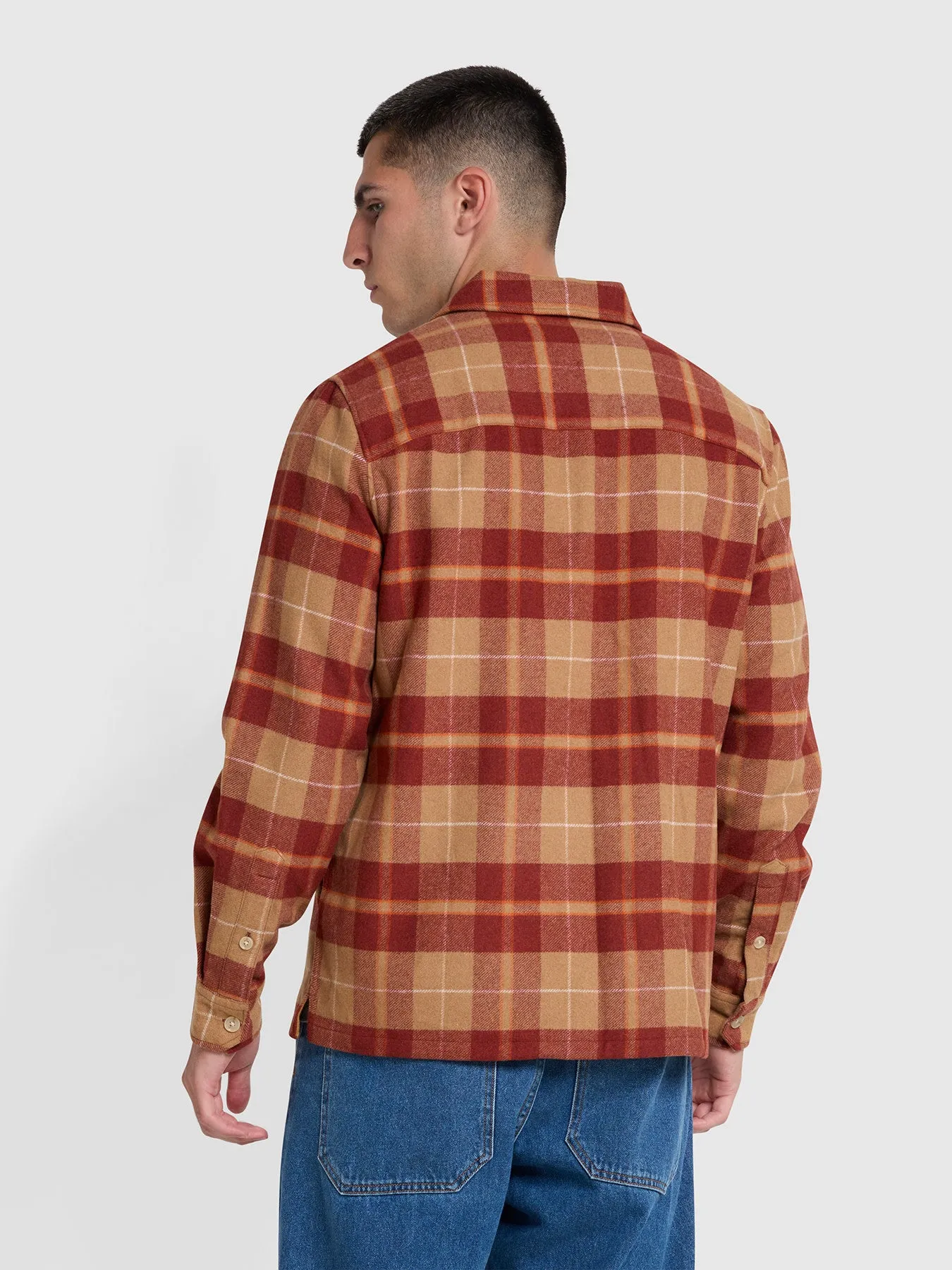 O'Brien Realxed Fit Long Sleeve Shirt In Beige