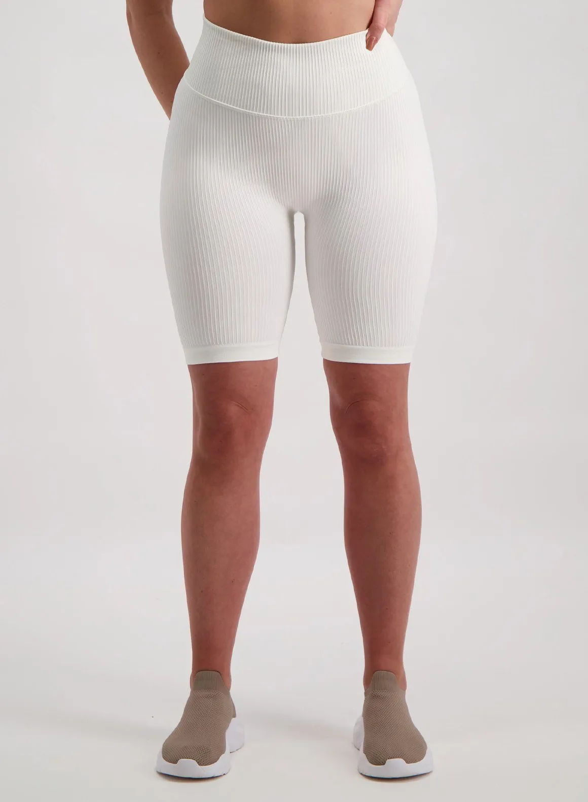 Off-White Ribbed Seamless Biker Shorts