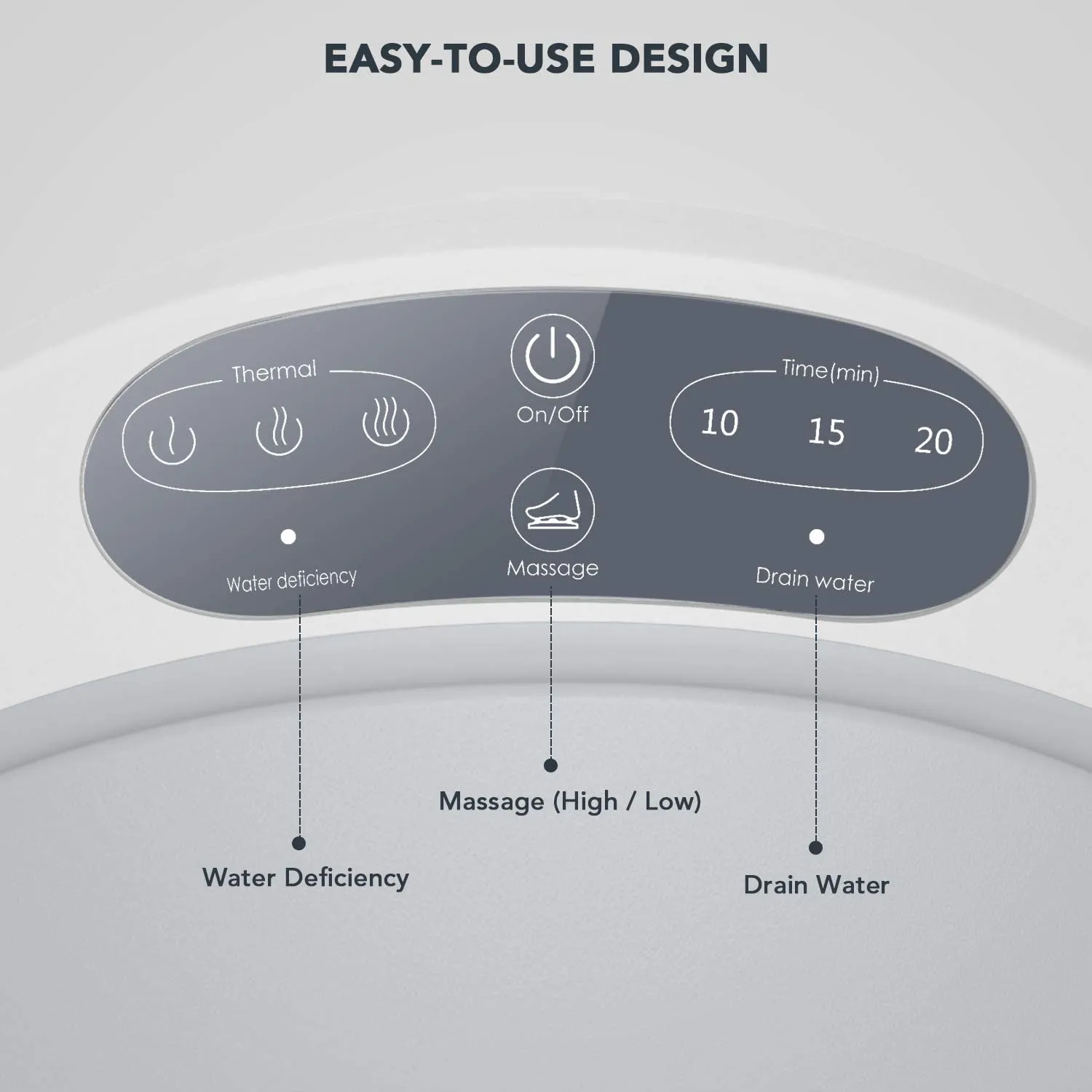 oFlexiSpa Steam Foot Spa Bath Massager with Electric Rollers, 3 Heating Levels and 2 Intensities for Feet Reflexology, 3 Adjustable Timers, Soothe Tired Feet, Water Saving Technology for Home Use