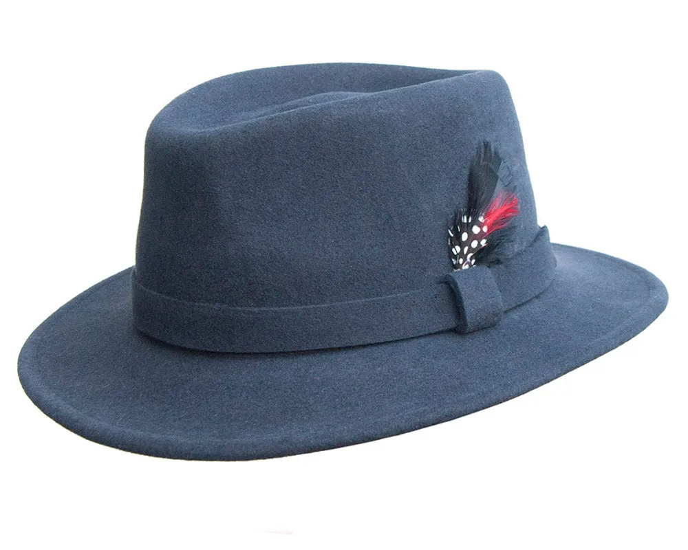 Olney 'Bushman' Fedora in Graphite Grey Wool Felt