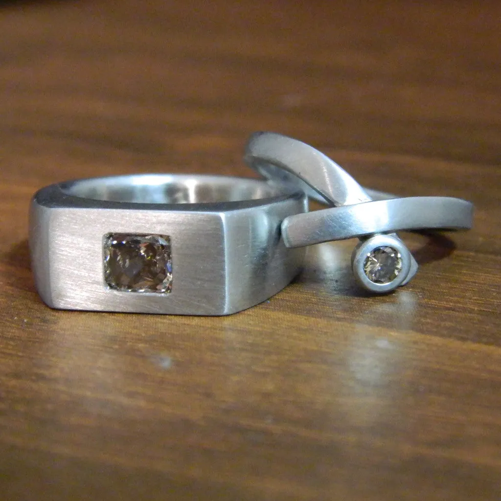 One of a kind wedding ring set for David and Brigid