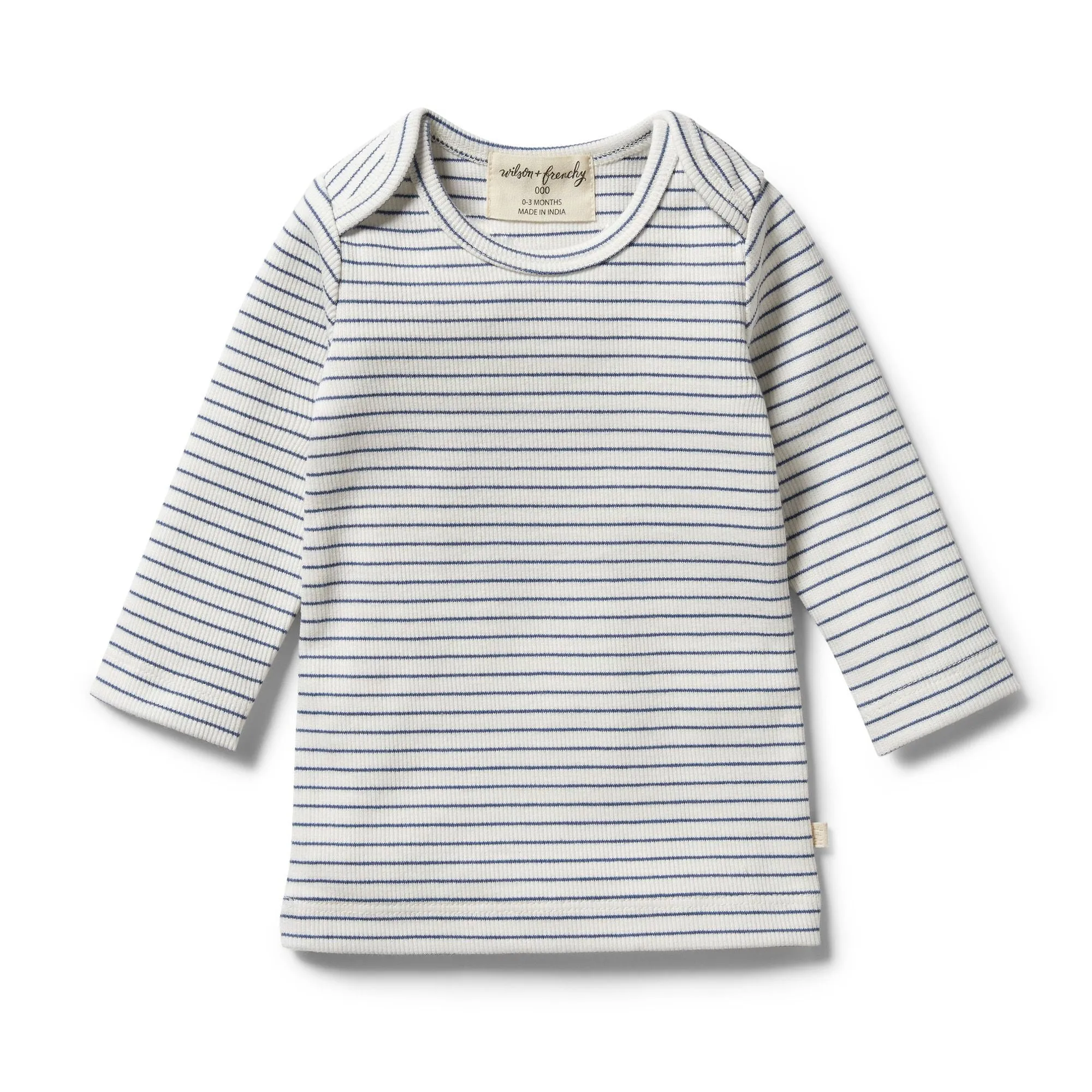 Organic Stripe Rib Top, Blue Depths