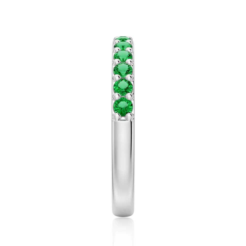 Pavé Emerald Half Eternity Ring