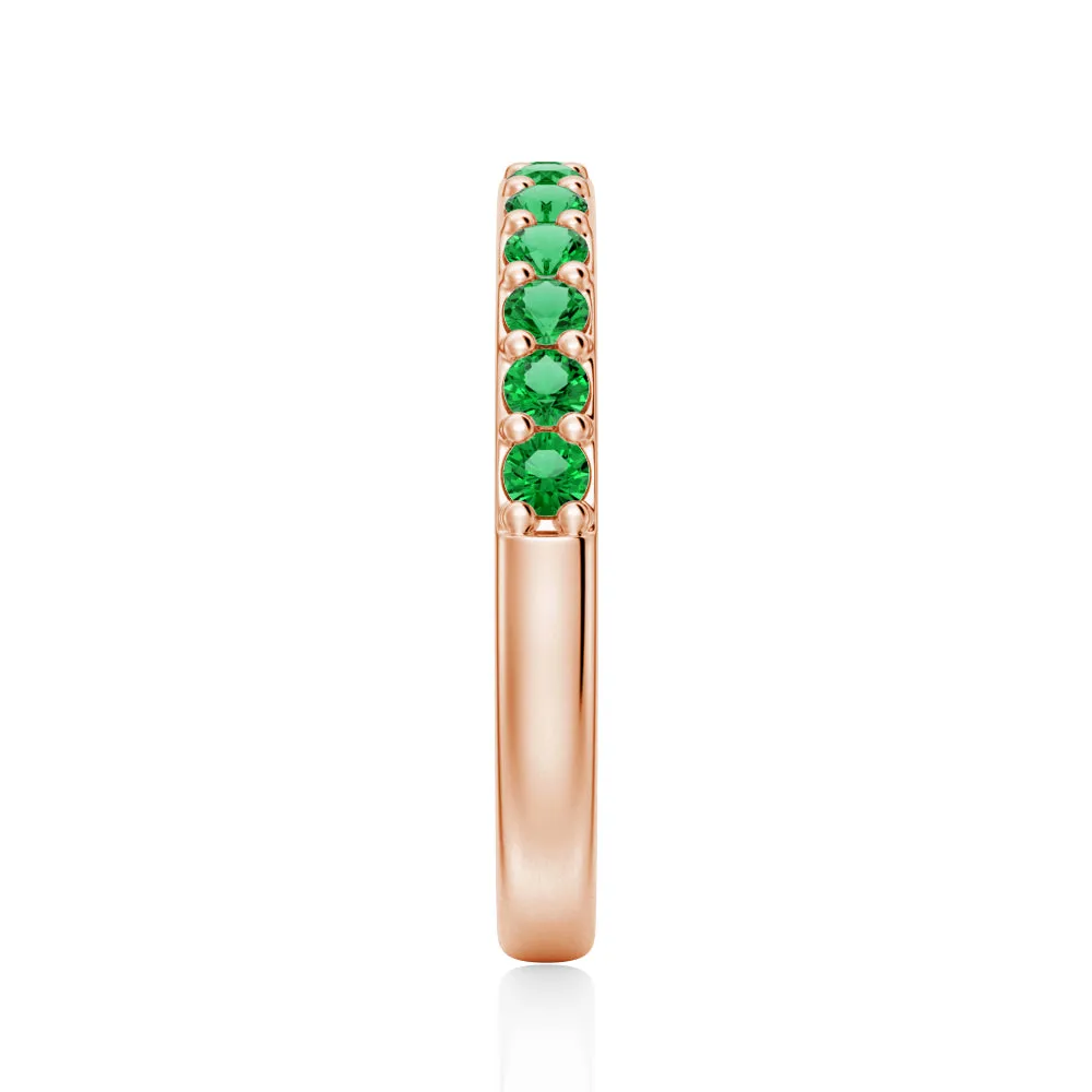 Pavé Emerald Half Eternity Ring