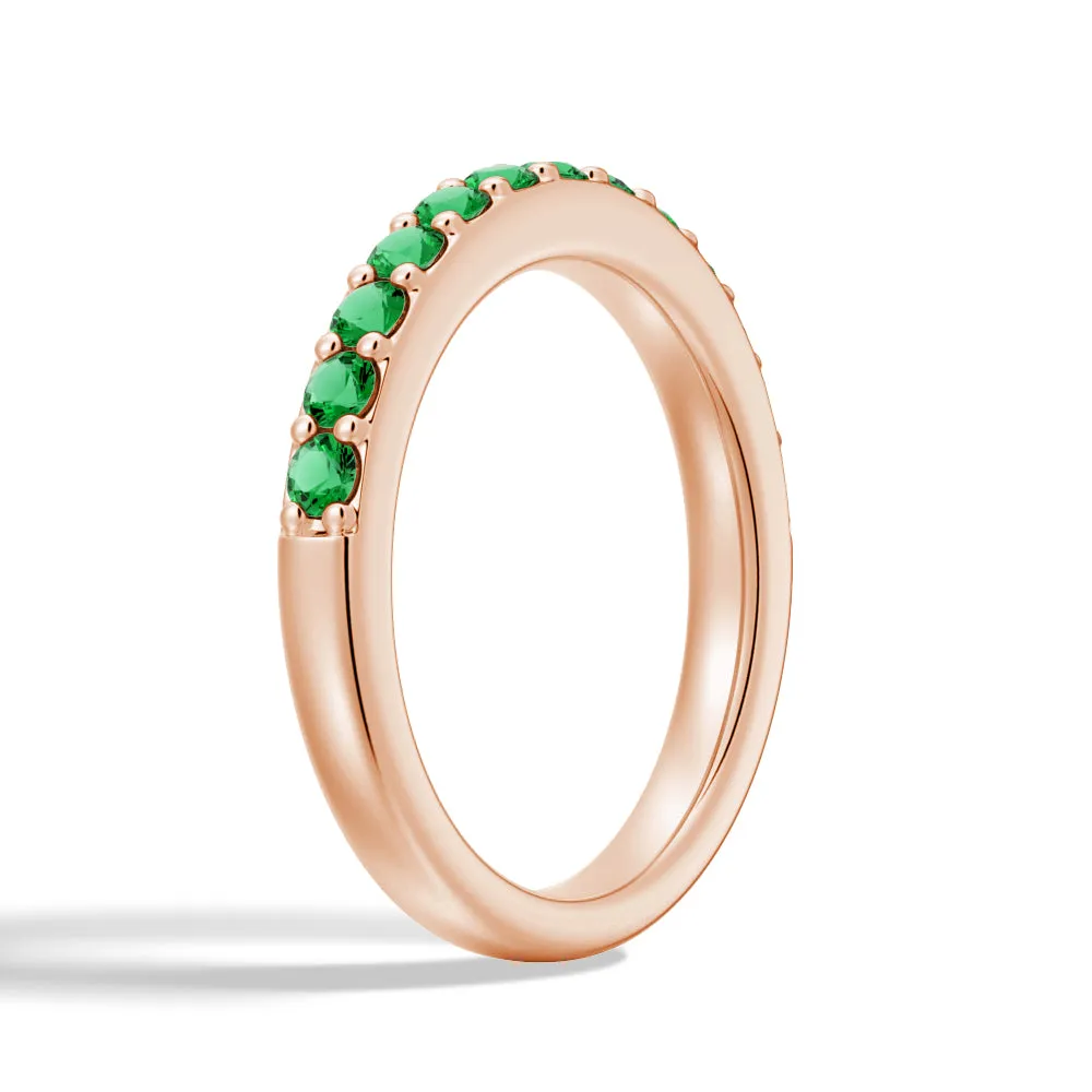 Pavé Emerald Half Eternity Ring