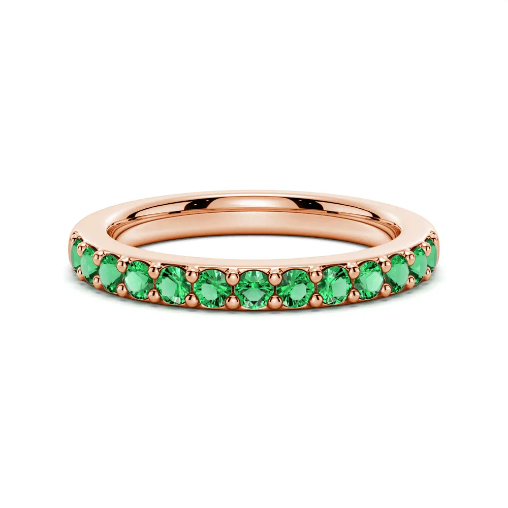 Pavé Emerald Half Eternity Ring