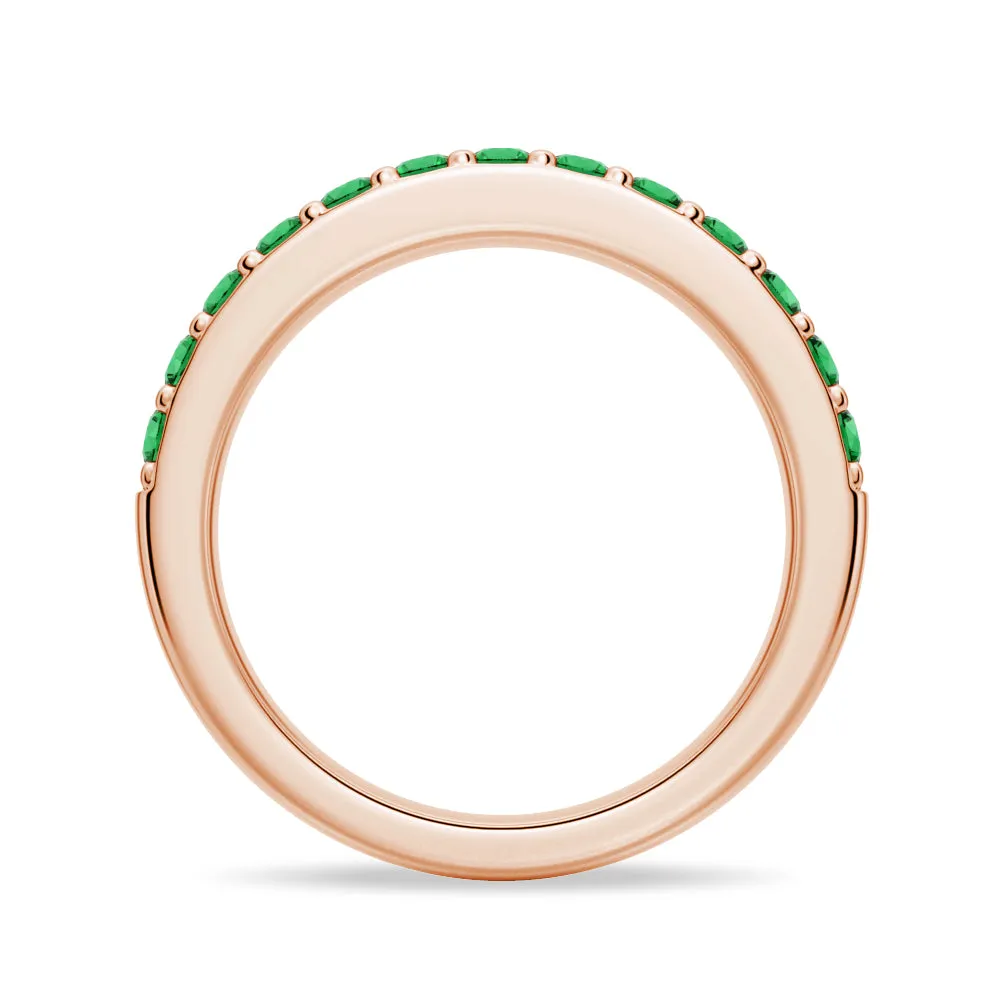 Pavé Emerald Half Eternity Ring