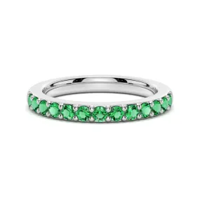 Pavé Emerald Half Eternity Ring