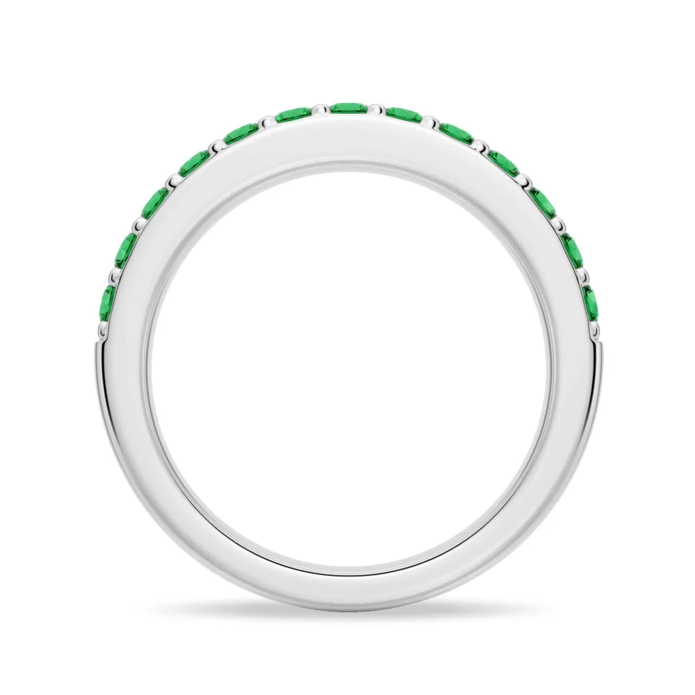 Pavé Emerald Half Eternity Ring