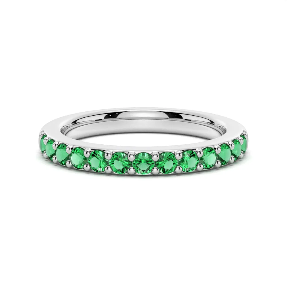 Pavé Emerald Half Eternity Ring