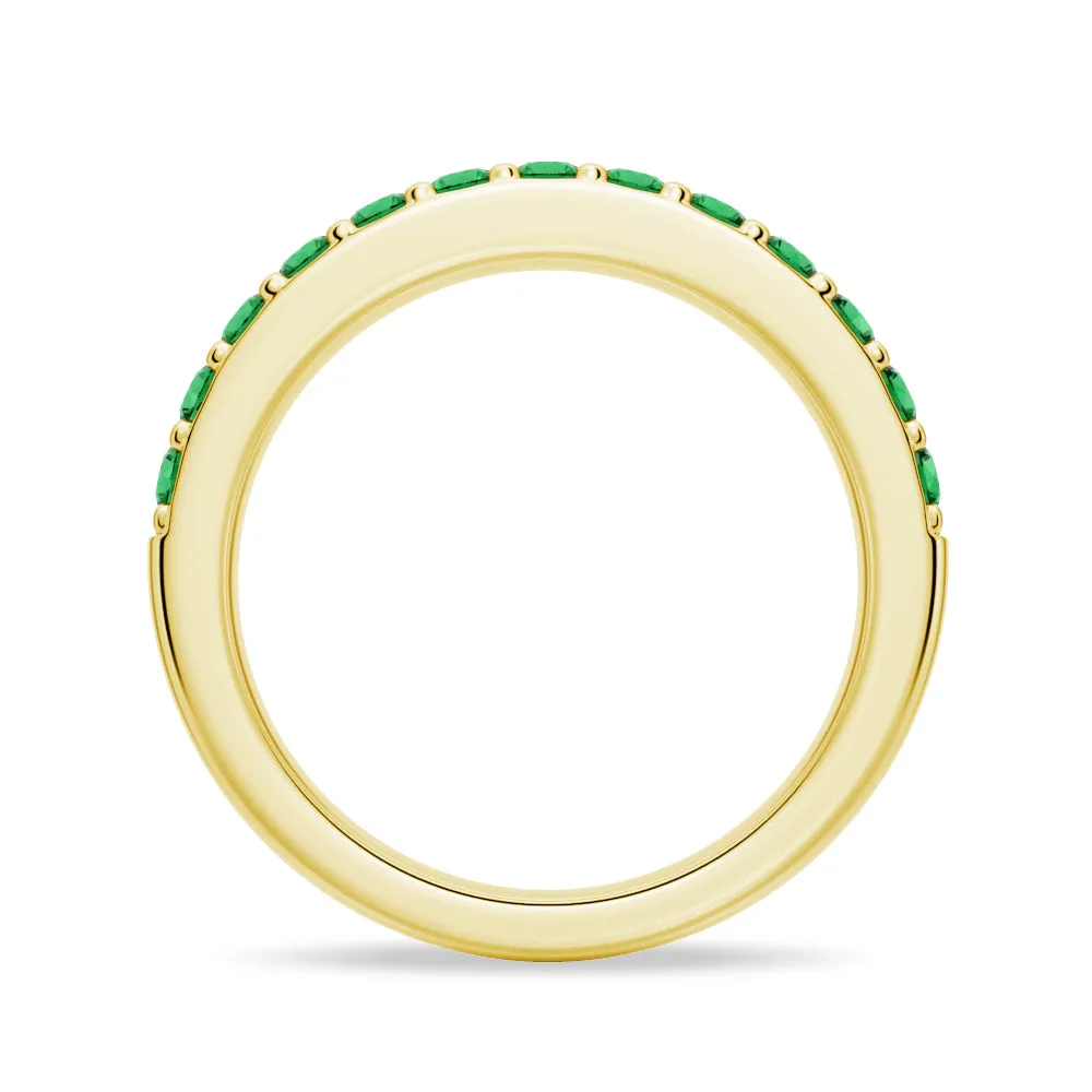 Pavé Emerald Half Eternity Ring