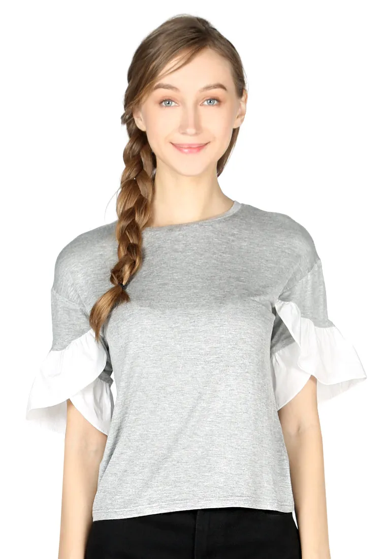 Petal Sleeve Casual Top