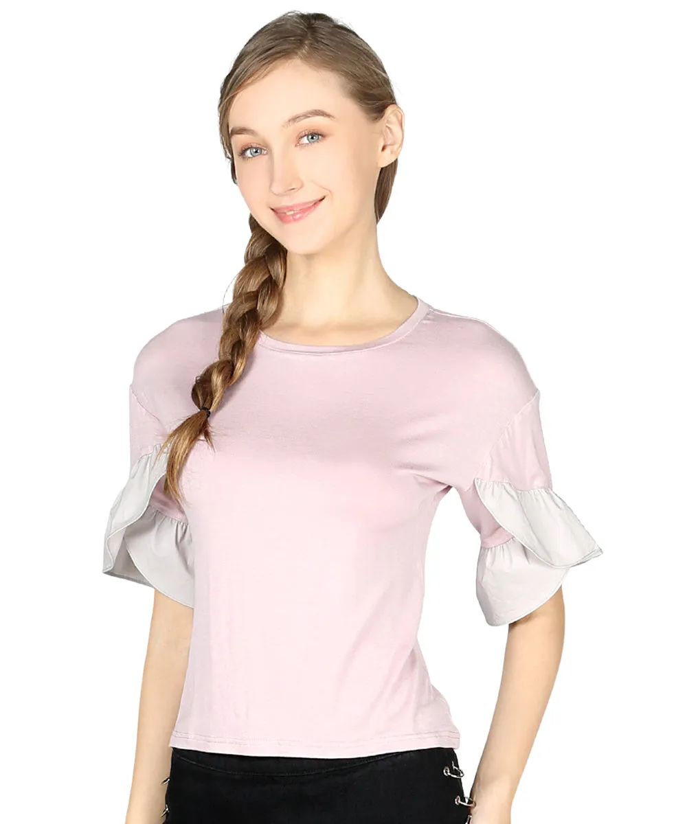 Petal Sleeve Casual Top